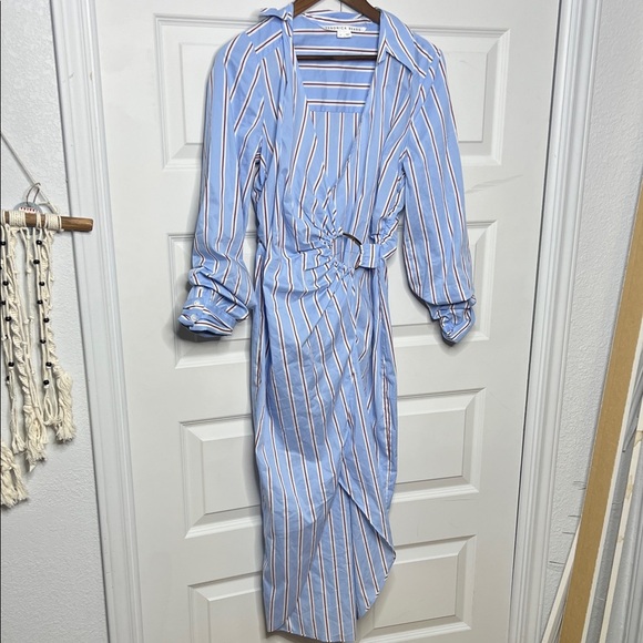 Veronica Beard Afton Draped Shirt Dress - Picture 2 of 9